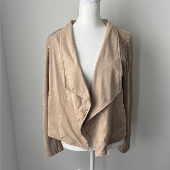 BB Dakota Faux Suede Tan Draped Jacket Size S - Picture 2 of 7